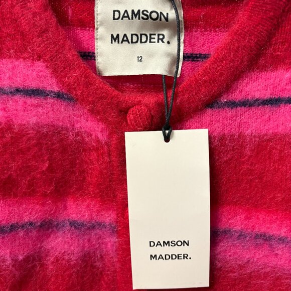 NWT Damson Madder Women's Cece Stripe Cardigan - Red/Pink Stripe - Picture 3 of 8